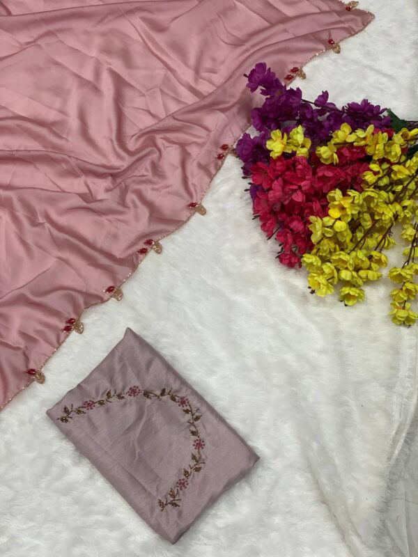 Wedding Silk Work Multi Color Saree