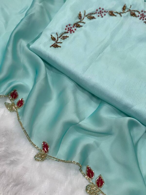 Wedding Silk Work Multi Color Saree
