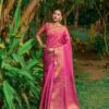 Buy Online Pink Banarasi Silk Luxury Saree