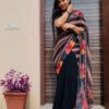 Fancy Sequence Georgette Black Saree