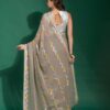 Georgette Fancy Work Grey Saree