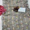 Georgette Fancy Work Grey Saree