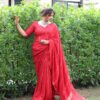 Wedding Party Wear Red Saree