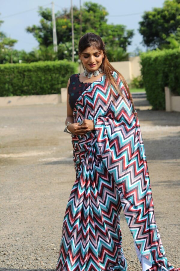 Weaving Print Fancy Multi Color Saree