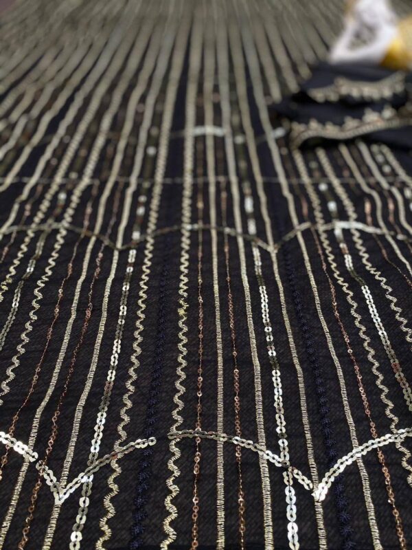 Fancy Party Sequence Black Saree