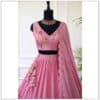 Wedding Designer Baby Pink Semi Stitched Choli - With Stitched Service