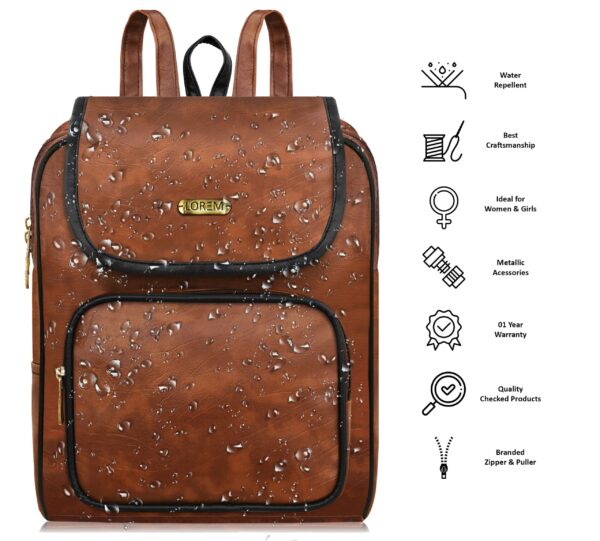 waterproof backpack made with high quality faux leather