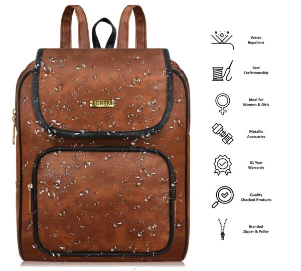 waterproof backpack made with high quality faux leather