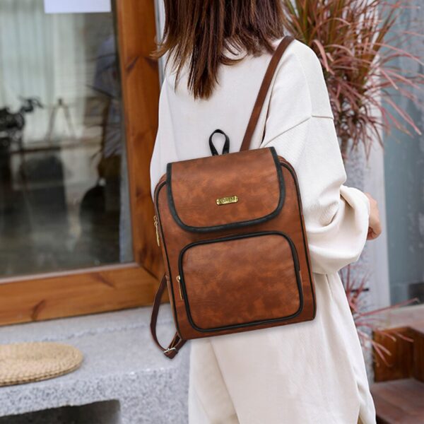 Brown Stylish Backpack Wear a ladies