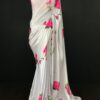 Pink Flower Saree