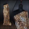 Tiger Print Brown Color Soft Satin Saree