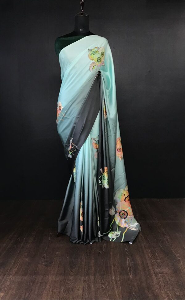 Online Multi Color Floral Print Digital Print Saree