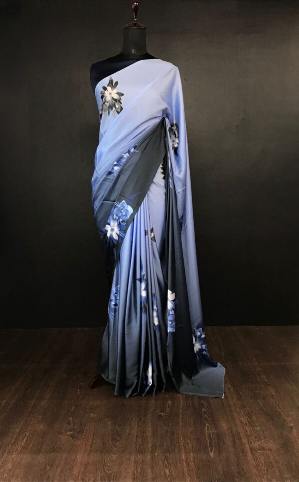 Blue Digital Print Saree Online