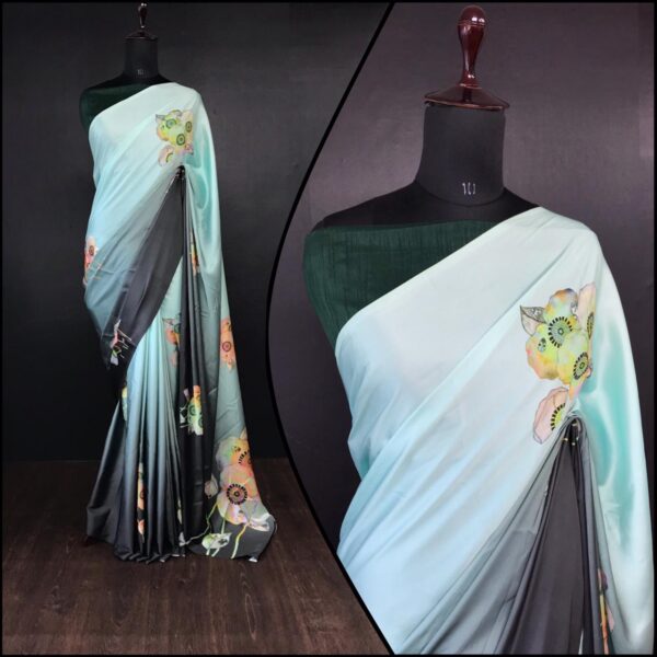 Online Multi Color Floral Print Digital Print Saree