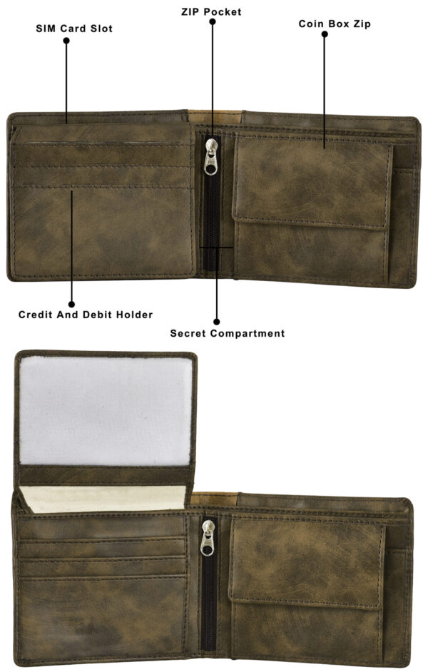 Men's wallet with geometric pattern