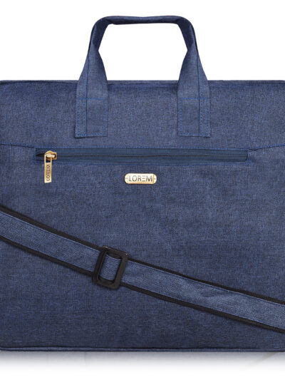 Blue Leather laptop bag