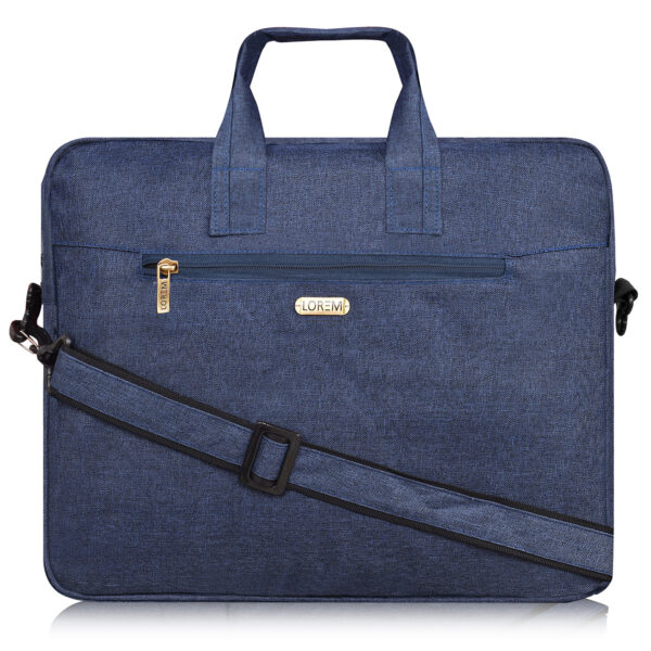 Blue Leather laptop bag