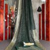 Party Sequence Work Green Saree