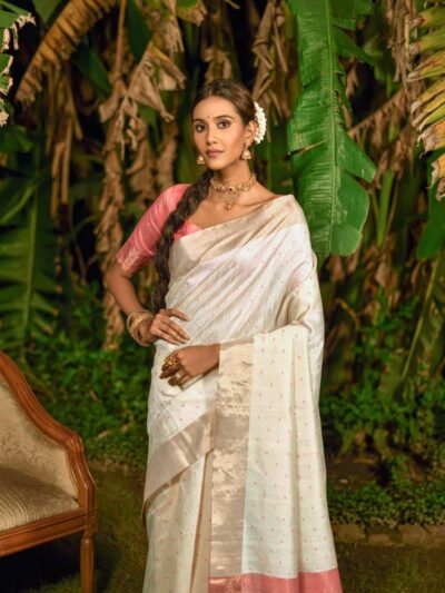 Wedding Traditional White Saree