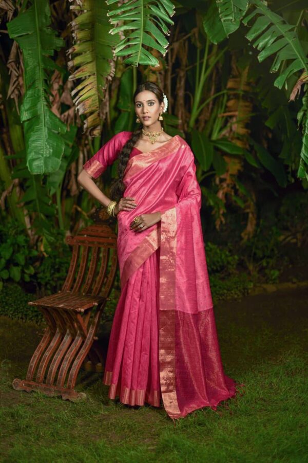 Formal Women Wear Pink Saree
