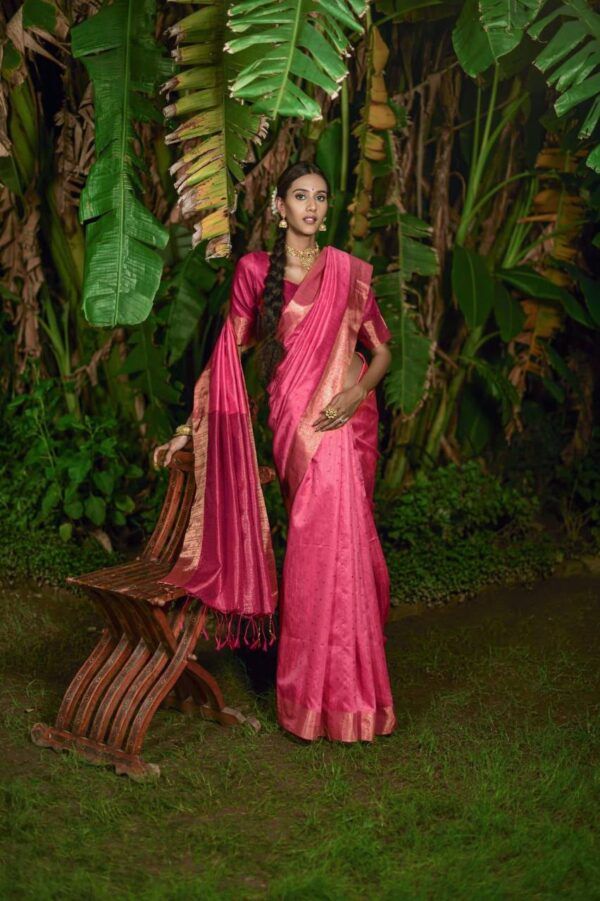 Formal Women Wear Pink Saree