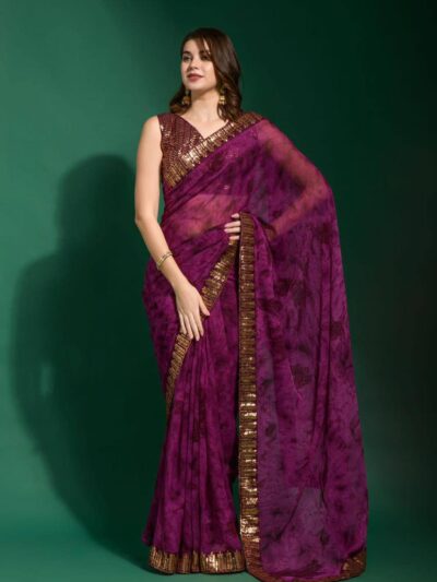 Bollywood Stylish Purple Saree