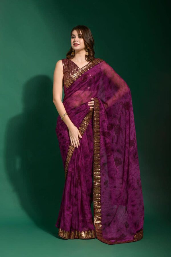 Bollywood Stylish Purple Saree