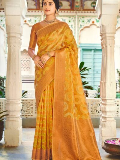 Fancy Pattern Silk Yellow Saree