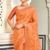 Orange Saree For Festival Wear