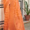 Orange Saree For Festival Wear