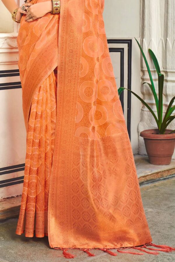 Orange Saree For Festival Wear