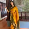 Formal Design Haldi Yellow Saree