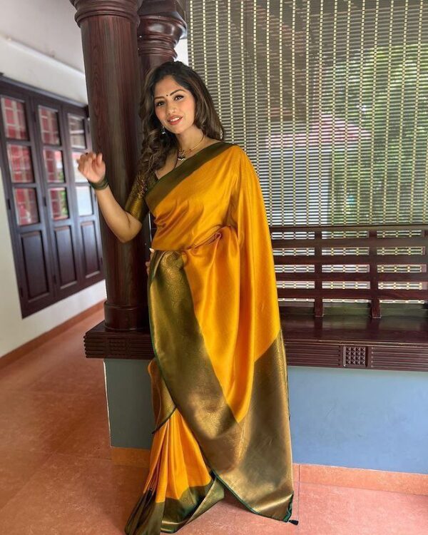 Formal Design Haldi Yellow Saree