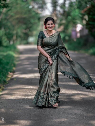 Traditional Design Green Saree