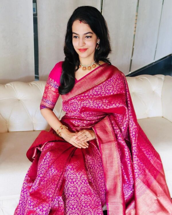 Wedding Designer Silk Pink Saree