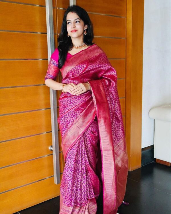Wedding Designer Silk Pink Saree