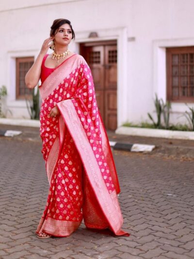 Wedding Festival Silk Red Saree