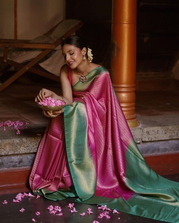 Latest Fashion Banarasi Pink Saree