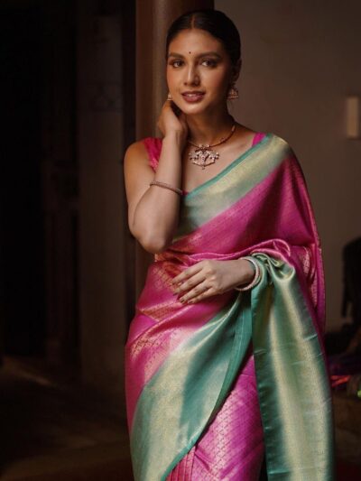 Latest Fashion Banarasi Pink Saree