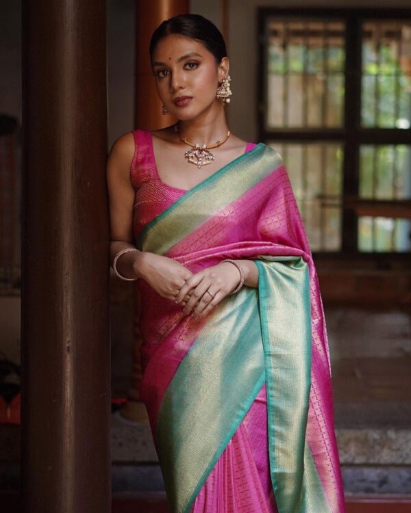 Latest Fashion Banarasi Pink Saree