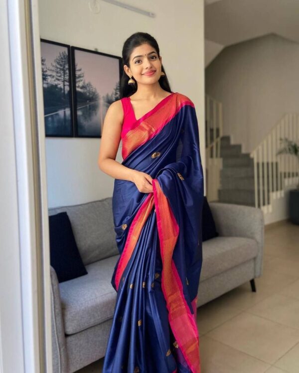 New Formal Design Silk Formal Blue Saree