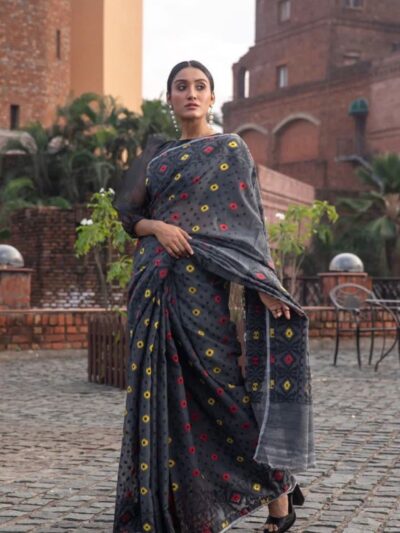 Cotton Bollywood Fancy Grey Saree