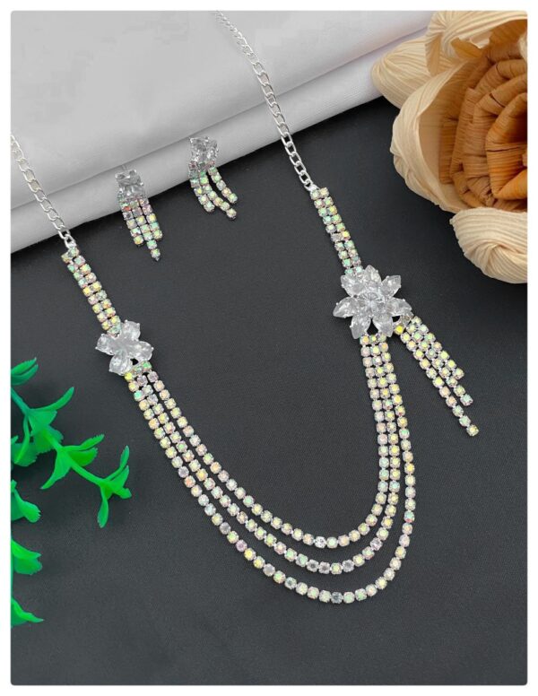American Diamond Necklace Set & Earings