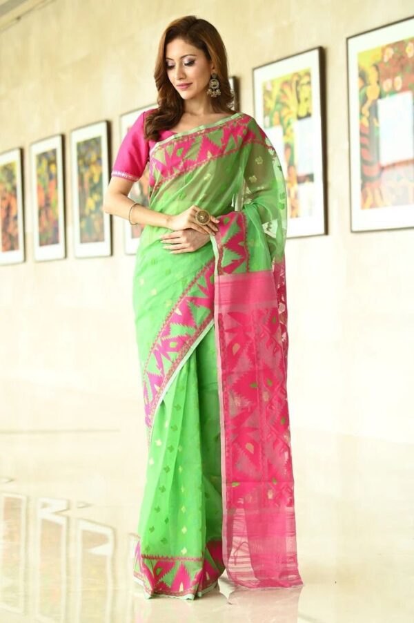 Formal Design Silk Cotton Green Saree