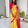 Wedding Function wear Yellow Saree