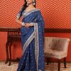 Wedding Party Wear Sequence Blue Saree