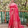 Wedding Bandhej Silk Pink Saree