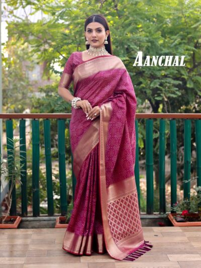 Badhani Purple Saree for Royal Look