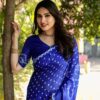 Blue Bandhani Saree