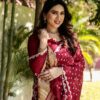 Bandhani Maroon Saree in Silk